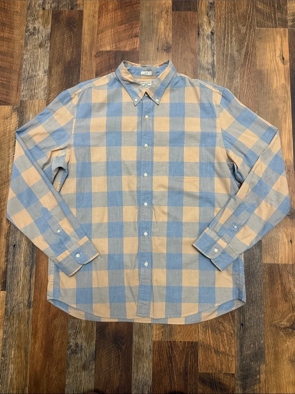 J.Crew Secret Wash Stretch Slim Fit Buffalo Plaid Button Down Shirt XL